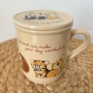 Vintage Hallmark Mug Mates 1983 with Lid "Here's to Friendship" Mug